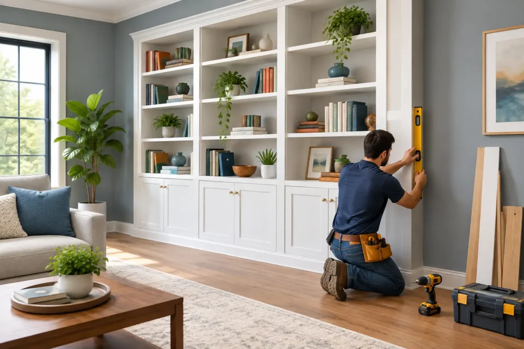 Built-In Bookcase Installation That Lasts