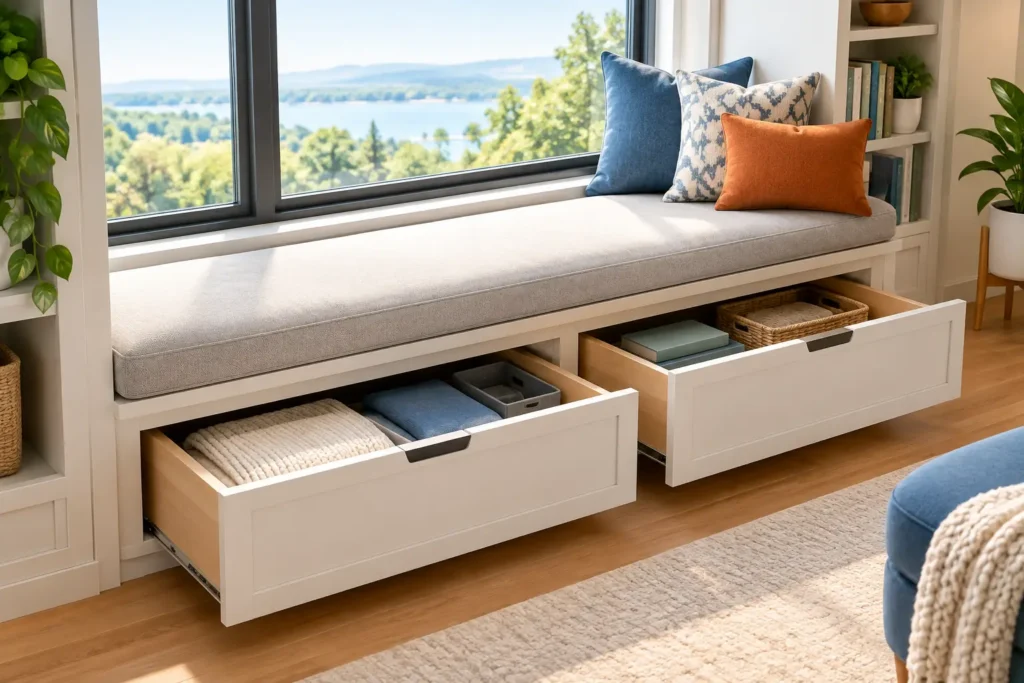 Built In Window Seat Storage That Works Harder